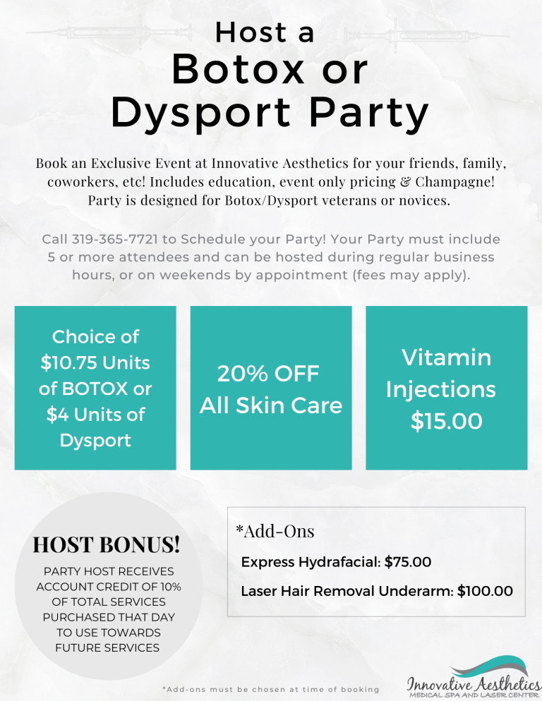 Botox Dysport Party - Innovative Aesthetics Medical Spa And Laser Center