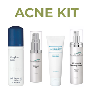 Acne Kit: Skincare System- Includes Skinbetter Refining Foam Wash, 102 Azelaic Acid, 102 Intensive Recovery & Face Reality Sulfur Spot Treatment (Tax Included)