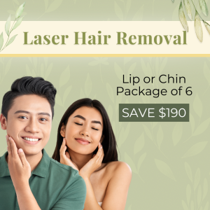 Laser Hair Removal: Choice of Lip or Chin (Package of 6)