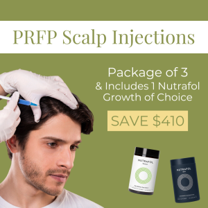 PRFM Scalp Injections: Package of 3 -Includes 1 Nutrafol® Hair Growth Supplement (Tax Included)